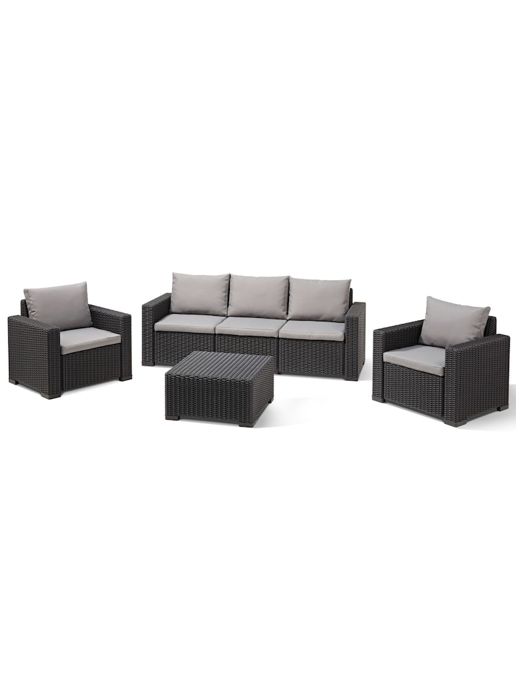 Keter Grey California 5 Seater Outdoor Garden Furniture Set - Image 2 of 6