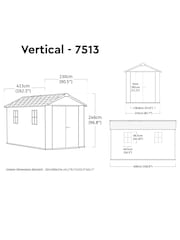 Keter Grey Newton Plus 13x7.5ft Garden Shed - Image 6 of 6