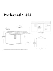 Keter Grey Newton Plus 7.5x15ft Garden Shed - Image 5 of 6