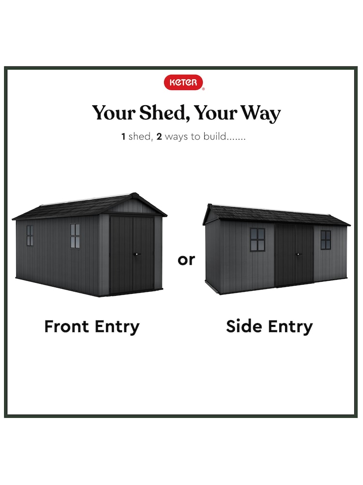 Keter Grey Newton Plus 15x7.5ft Garden Shed - Image 2 of 6