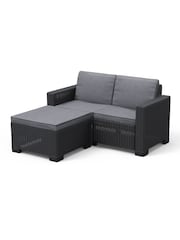 Keter Grey California 2 Seater Garden Chaise Lounge Set - Image 1 of 6