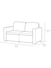 Keter Grey California 2 Seater Garden Chaise Lounge Set - Image 5 of 6