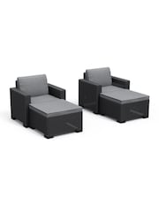 Keter Grey California 2 Seater Outdoor Garden Furniture Set - Image 2 of 6