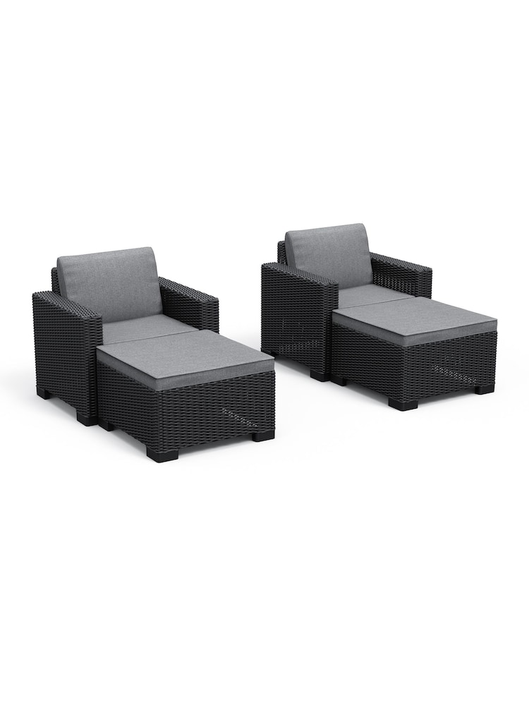 Keter Grey California 2 Seater Outdoor Garden Furniture Set - Image 2 of 6