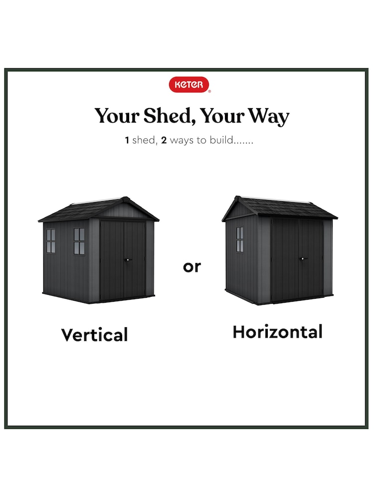 Keter Grey Newton Plus 7.5x7ft Garden Shed - Image 2 of 6