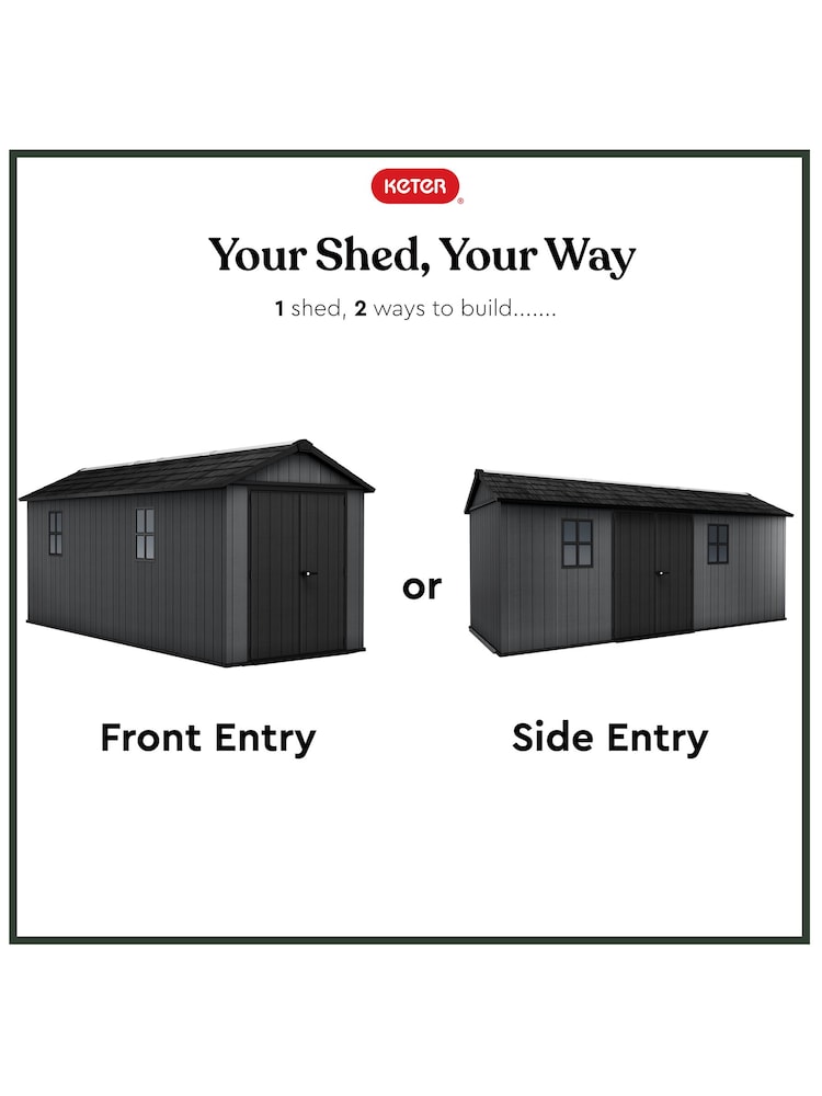 Keter Grey Newton Plus 17x7.5ft Garden Shed - Image 2 of 6