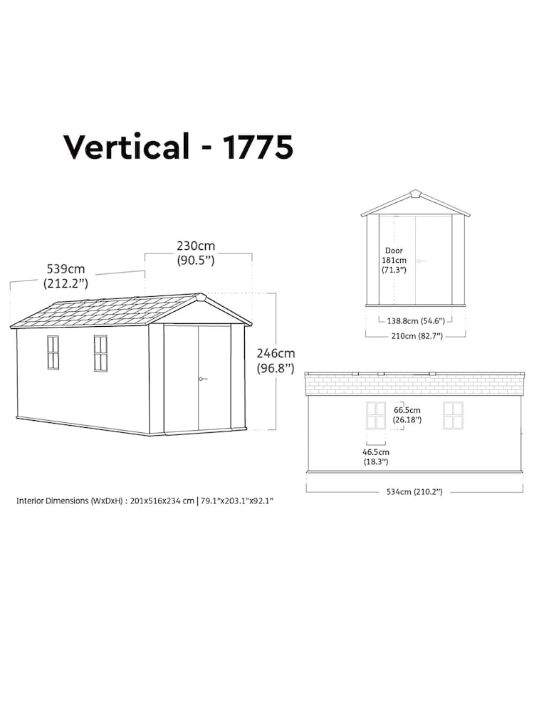Keter Grey Newton Plus 17x7.5ft Garden Shed - Image 6 of 6