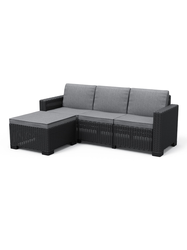 Keter Grey California 3 Seater Garden Chaise Lounge - Image 1 of 6 Keter Grey California 3 Seater Garden Chaise Lounge - Image 1 of 6