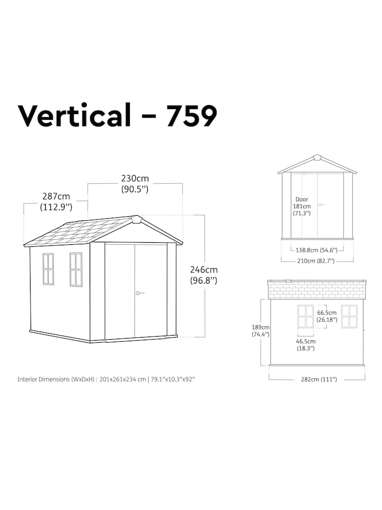 Keter Grey Newton Plus 9x7.5ft Garden Shed - Image 6 of 6