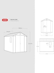 Keter Green Darwin 6x8ft Plastic Garden Shed - Image 6 of 6