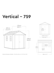 Keter Grey Newton Plus 7.5x9ft Garden Shed - Image 5 of 6