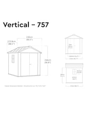 Keter Grey Newton Plus 7x7.5ft Garden Shed - Image 5 of 6