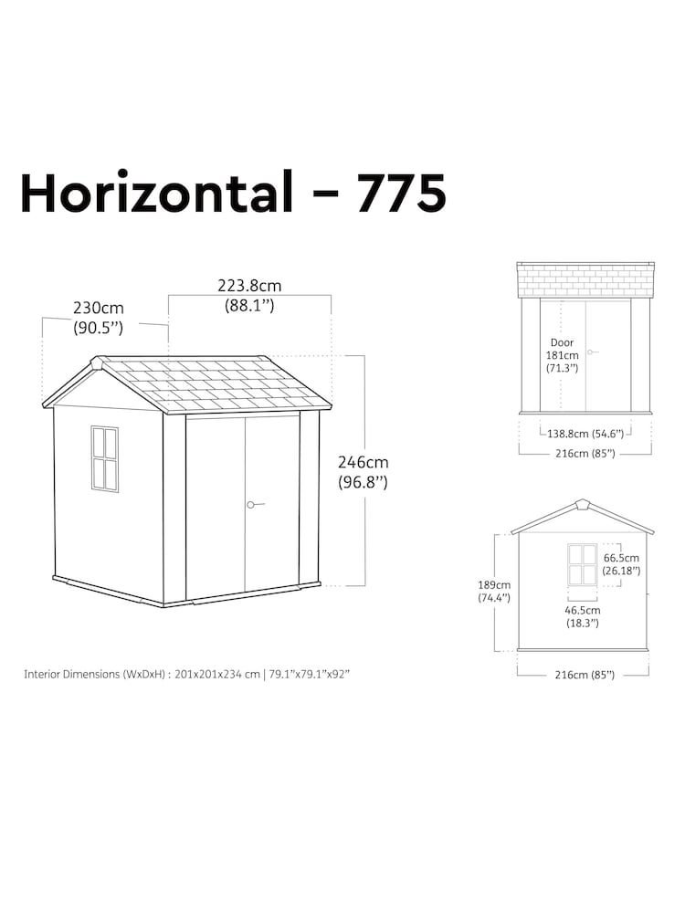 Keter Grey Newton Plus 7x7.5ft Garden Shed - Image 6 of 6