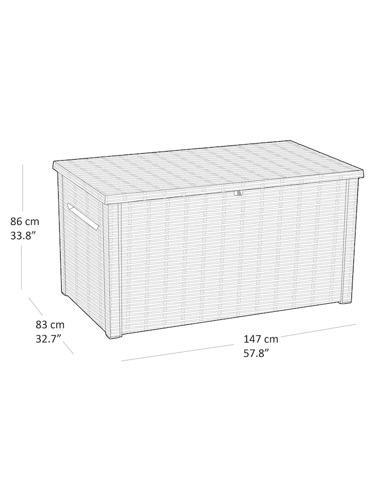 Keter Grey Java XXL 870L Garden Storage Box - Image 6 of 6