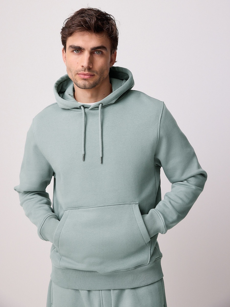 Airforce Blue - Regular Fit Rich Jersey Fabric Hoodie - Bild 1 von 9 Airforce Blue - Regular Fit Rich Jersey Fabric Hoodie - Bild 1 von 9