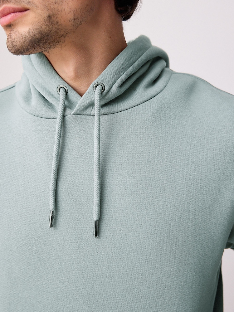 Airforce Blue Regular Fit Rich Jersey Fabric Hoodie - Image 4 of 9