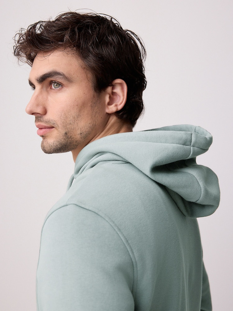 Airforce Blue Regular Fit Rich Jersey Fabric Hoodie - Image 5 of 9