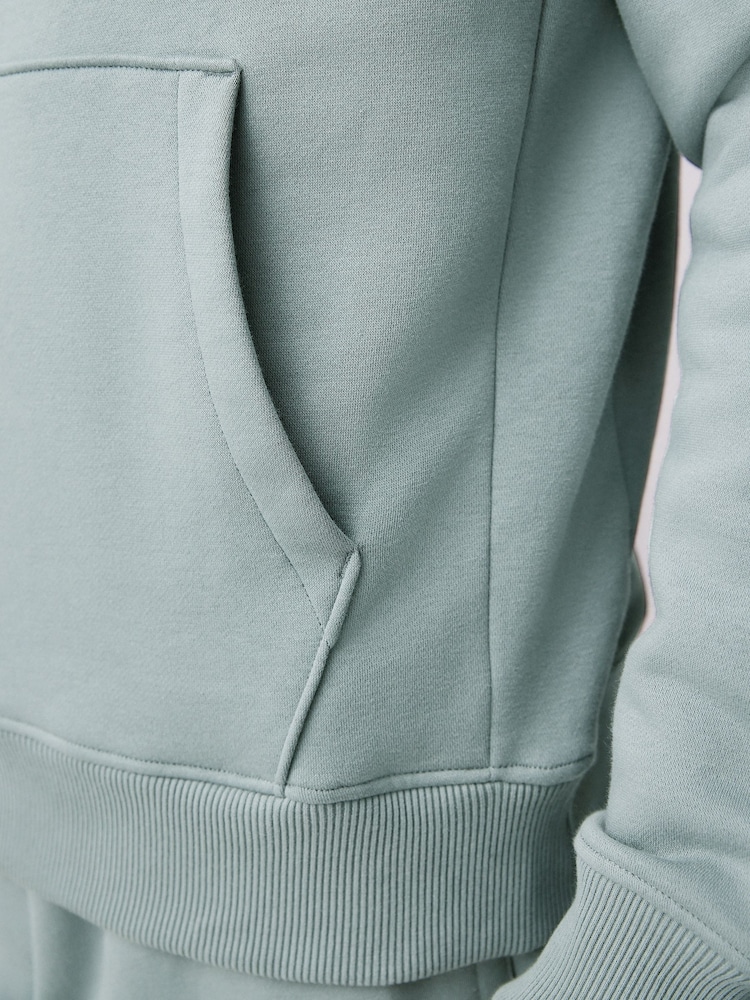 Airforce Blue Regular Fit Rich Jersey Fabric Hoodie - Image 6 of 9