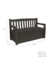 Keter Grey Eden 265L Outdoor Garden Storage Bench - Image 6 of 6