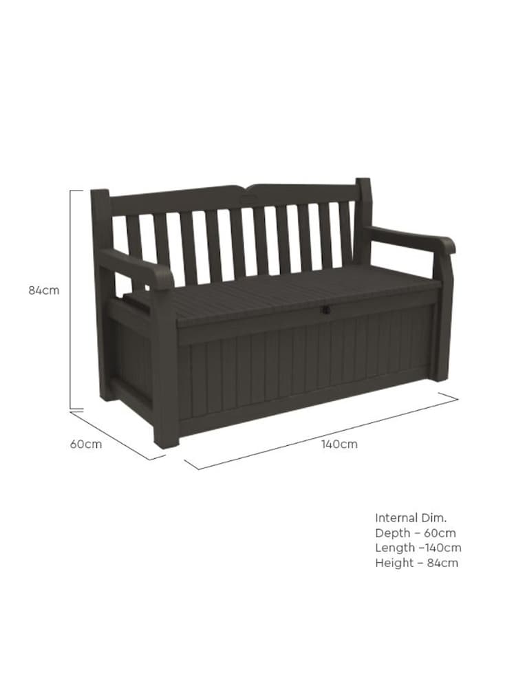 Keter Grey Eden 265L Outdoor Garden Storage Bench - Image 6 of 6