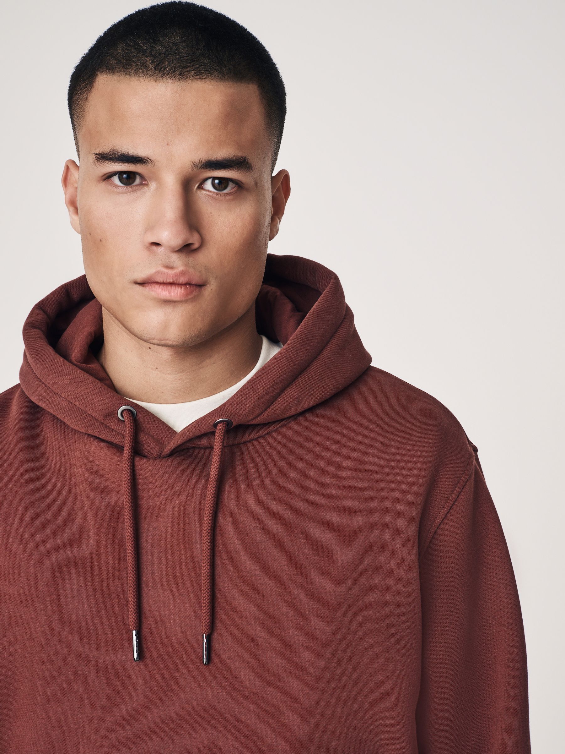 Buy Rust Brown Regular Fit Rich Jersey Fabric Hoodie from Buy Rust Brown Regular Fit Rich Jersey Fabric Hoodie from