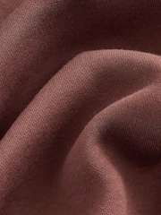 Rust Brun - Vanlig passform Rich Jersey Fabric Huvtröja - Bild 7 av 8