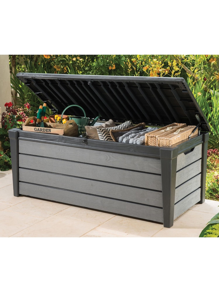 Keter Grey Brushwood 454L Garden Storage Box - Image 1 of 6