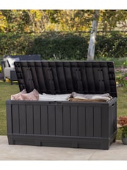 Keter Grey Kentwood 350L Garden Storage Box - Image 1 of 6