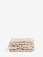 Ivory Luna Scalloped Plush Faux Fur Throw - Image 4 of 4