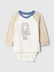 Gap White Varsity One-Piece (Newborn-24mths) - Image 1 of 1