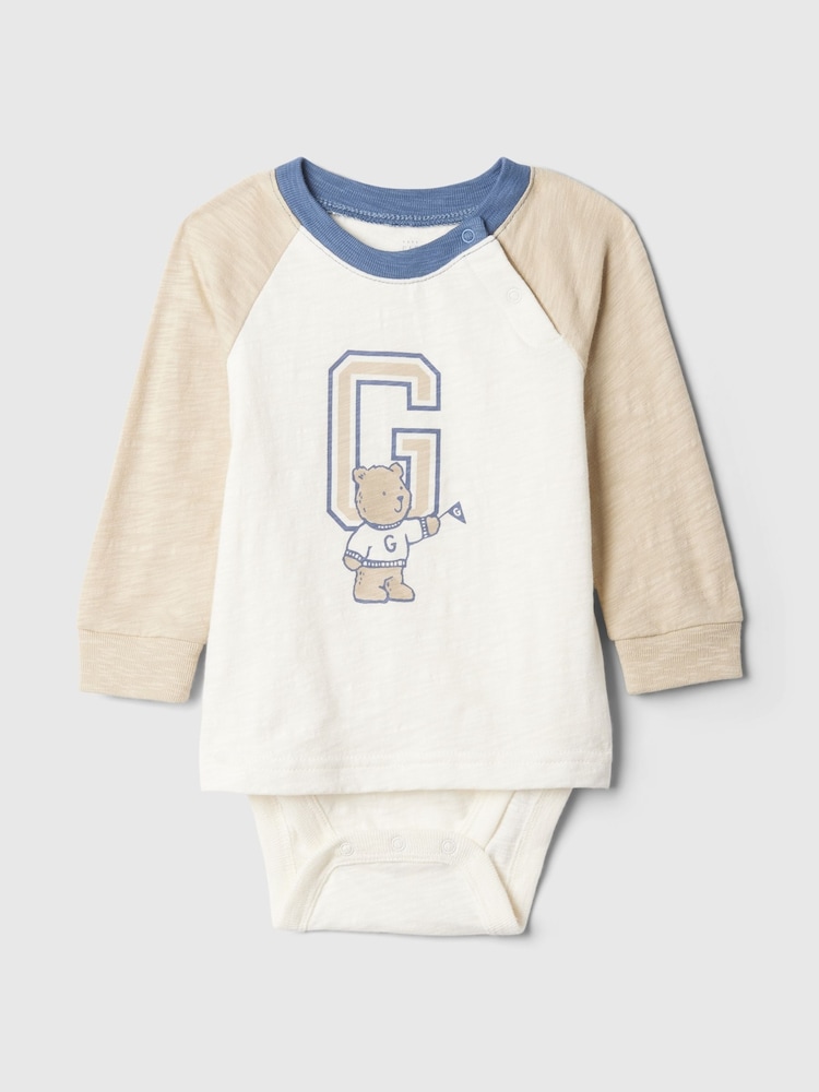 Gap White Varsity One-Piece (Newborn-24mths) - Image 1 of 1