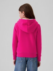 Gap Magenta Pink Logo Sherpa-Lined Zip Up Hoodie (4-13yrs) - Image 2 of 5