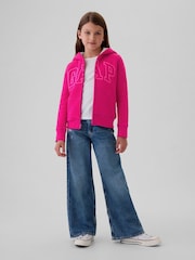 Gap Magenta Pink Logo Sherpa-Lined Zip Up Hoodie (4-13yrs) - Image 3 of 5