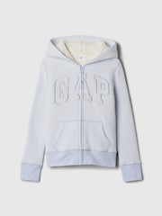 Gap Blue Logo Sherpa-Lined Zip Up Hoodie (4-13yrs) - Image 1 of 3