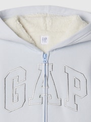 Gap Blue Logo Sherpa-Lined Zip Up Hoodie (4-13yrs) - Image 3 of 3