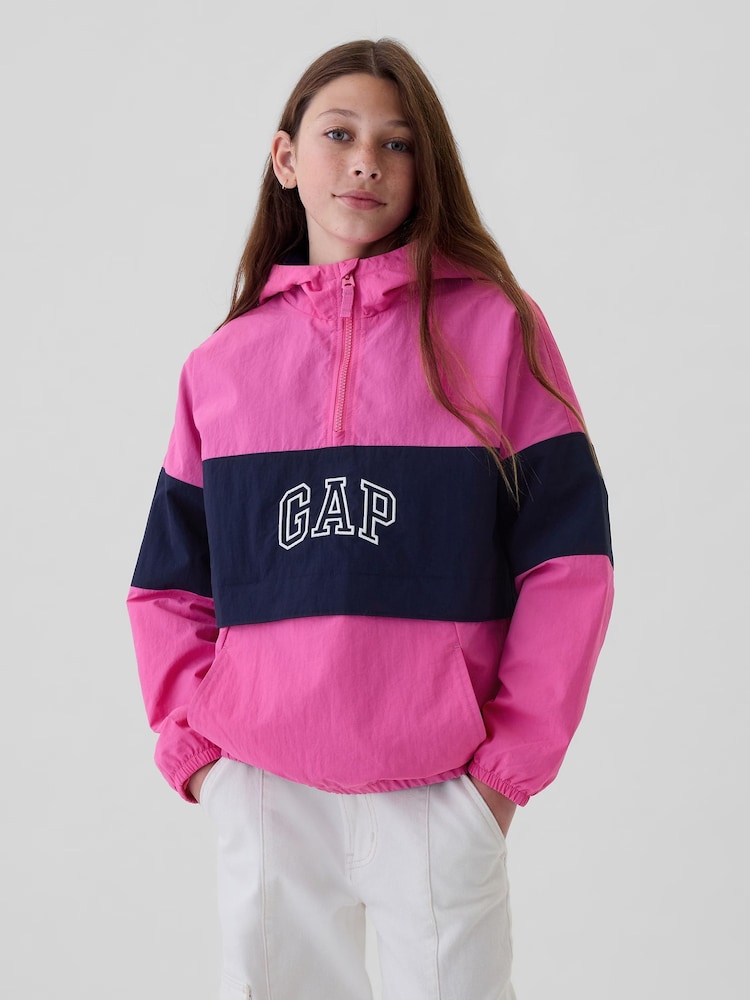 Gap Pink Anorak Windbreaker Hooded Jacket (4-13yrs) - Image 1 of 5 Gap Pink Anorak Windbreaker Hooded Jacket (4-13yrs) - Image 1 of 5