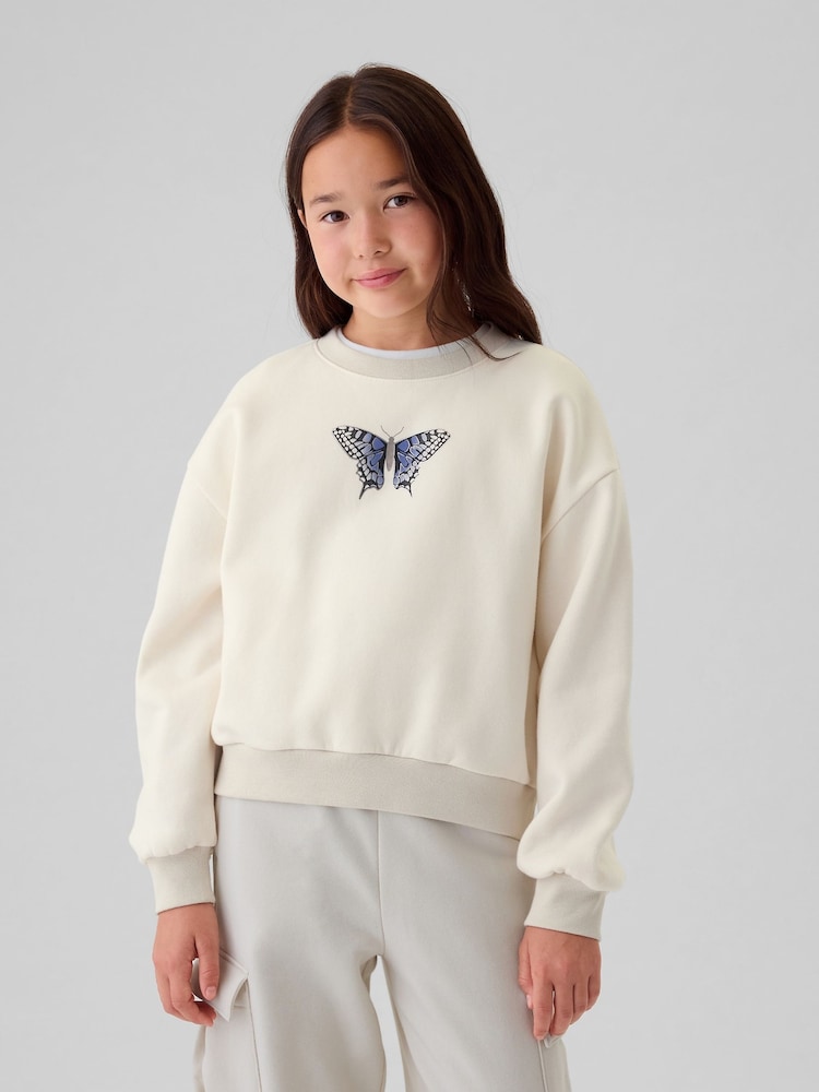 Gap Cream Butterfly Vintage Soft Jumper (4-13yrs) - Image 1 of 5