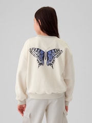 Gap Cream Butterfly Vintage Soft Jumper (4-13yrs) - Image 2 of 5