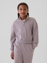 Paars - Gap vintage zachte cropped trui met rits (4 - 13 jr) - Image 1 of 5
