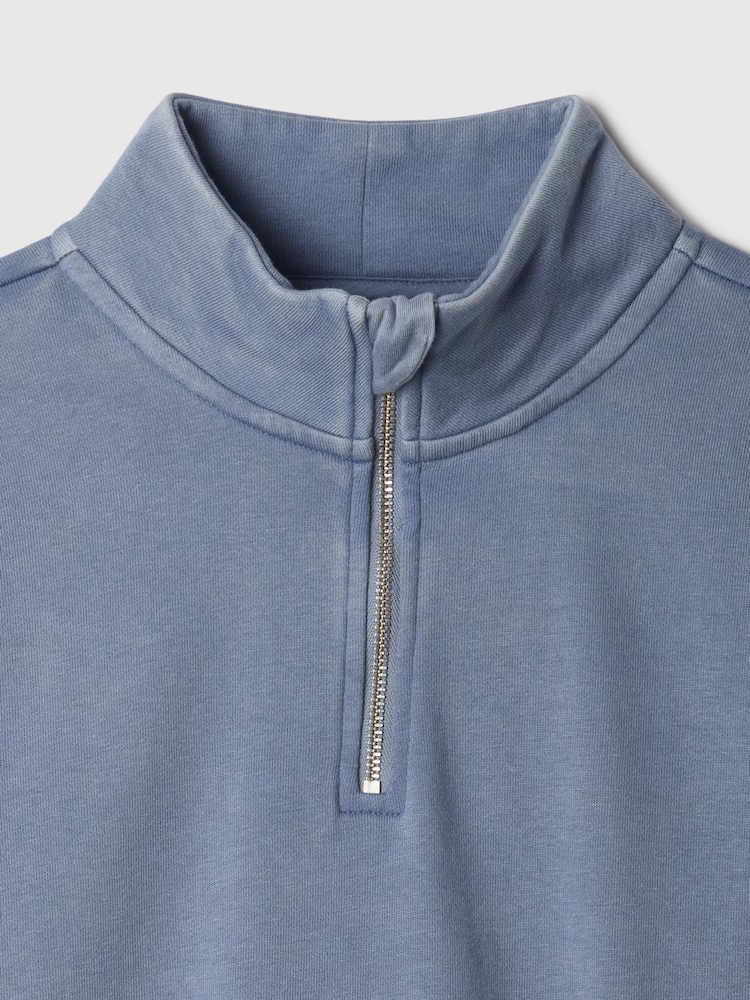 Gap Blue Vintage Soft Half Zip Cropped Pullover (4-13yrs) - Image 5 of 5