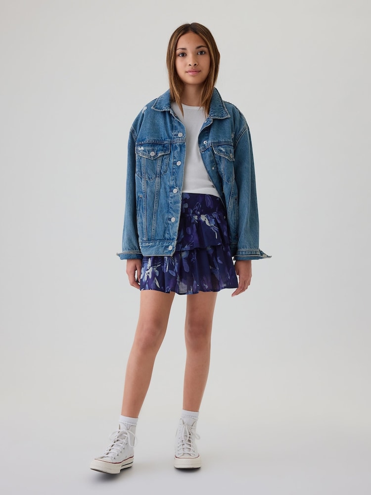 Gap Blue Floral Ruffle Skort (4-13yrs) - Image 1 of 3