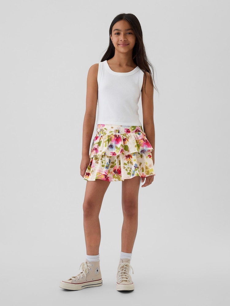 Gap Pink Floral Ruffle Skort (4-13yrs) - Image 1 of 4 Gap Pink Floral Ruffle Skort (4-13yrs) - Image 1 of 4