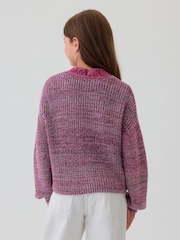 Gap Pink Shaker-Stitch Cropped Cardigan (4-13yrs) - Image 2 of 5