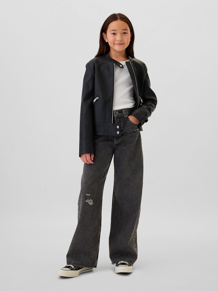 Gap Black Low Waisted Wide Leg Jeans (5-13yrs) - Image 1 of 6