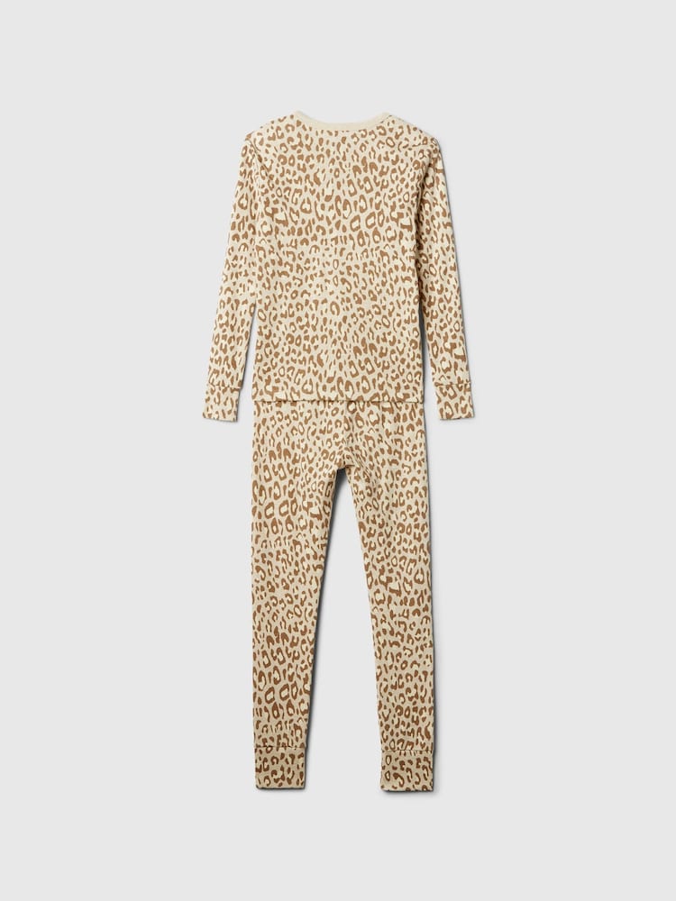 Gap Brown Leopard Print Cotton Long Sleeve Pyjama Set (4-13yrs) - Image 2 of 3