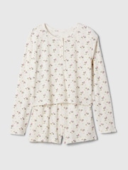 Gap White Floral Henley Pyjama Shorts Set (4-13yrs) - Image 1 of 3