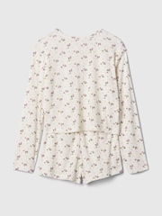 Gap White Floral Henley Pyjama Shorts Set (4-13yrs) - Image 2 of 3