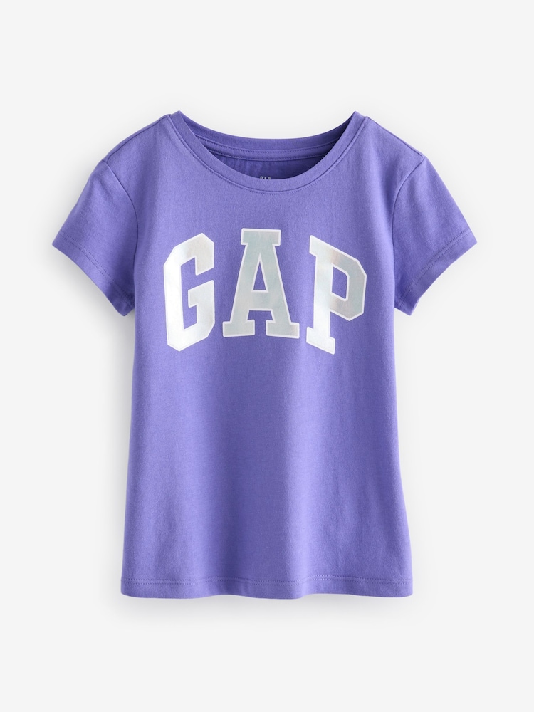 Gap Purple Logo Graphic Short Sleeve Crew Neck T-Shirt (4-13yrs) - Image 1 of 4