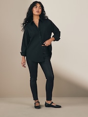 The Kooples Black Skinny Denim Coated 100% Cotton Jeans - Image 1 of 4