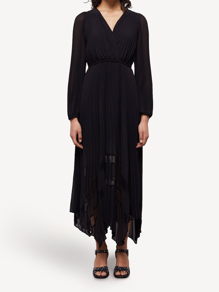 The Kooples Black Pleated Maxi Dress - Image 1 of 5